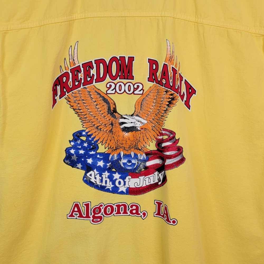 Freedom Rally 2002 4th of July Algona, IA Vintage Y2K Cut -Off Yellow Shirt L - Picture 4 of 12